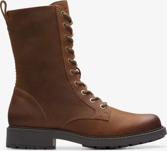 Clarks Womens Orinoco2 Style Brown Snuff Boots - Size UK 5.5