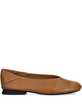 Camper Leren ballerinas met ronde neus - Bruin