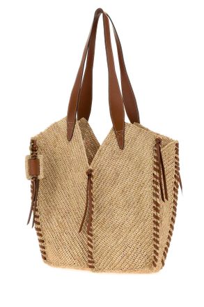 Isabel Marant Womens Rafia Tampa Shopping Bag Natural-Cognac Borse A Mano Natural/cognac
