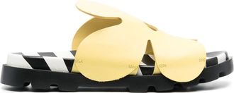 Camper Brutus Twins flat slides - men - Leather/Leather/Polyethylene vinyl acetate (PEVA) - 42 - Yellow
