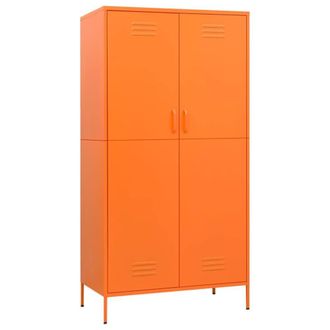 Berkfield Home Wardrobe Orange 90x50x180 cm Steel | Size: 90 x 50 x 180 cm