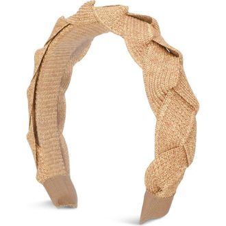 Gigi Burris Millinery Braided Toyo Straw Headband in Dune at Nordstrom