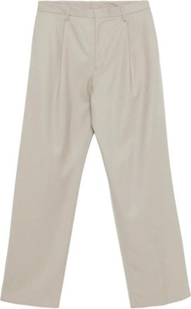 Lardini Broeken, Heren, Beige, M, Beige Geplooide Voorkant Broek