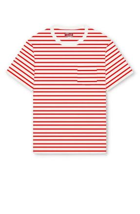 Fortela Yakut Ribbed Motif T-Shirt in White/red at Nordstrom, Size X-Large