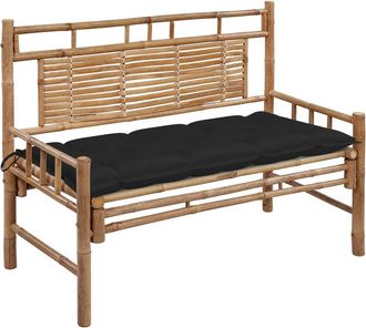 vidaXL Banco De Jard&iacute;n Con Coj&iacute;n Bamb&uacute; 120 Cm Vidaxl