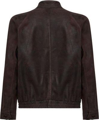 Salvatore Santoro Mens Bomber Jacket Coffee Nubuck Brown Ovine Leather