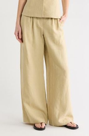 TWP Mini Pleated Linen Pants in Safari at Nordstrom Rack, Size 00
