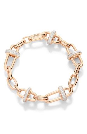 POMELLATO Iconica Diamond Link Bracelet in Rose Gold at Nordstrom