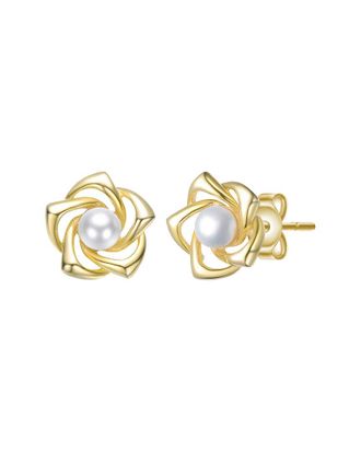 Genevive 14K Plated Flower Earrings