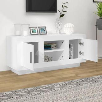Berkfield Home TV Cabinet White 102x35x45 cm Engineered Wood | Size: 102 x 35 x 45 cm