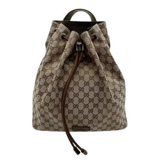 Gucci Vintage, unisex, Bruin, ONE Size, Leer, Pre-owned GG Canvas Rugzak