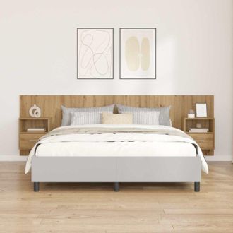 vidaXL vidaXL Testata con Comodino 3 pcs Rovere artigianale Legno multistrato