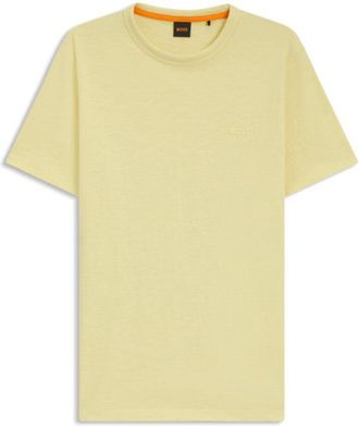BOSS Regular-fit T-shirt in cotton with mouline logo