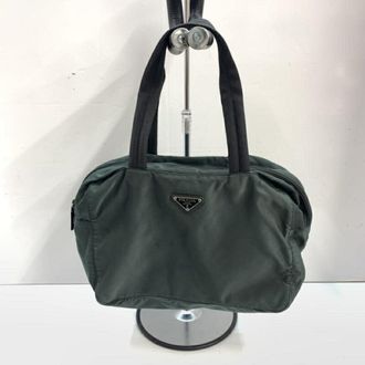 Prada Blue Green Nylon Shoulder Bag Tote Bag (Pre-Owned)