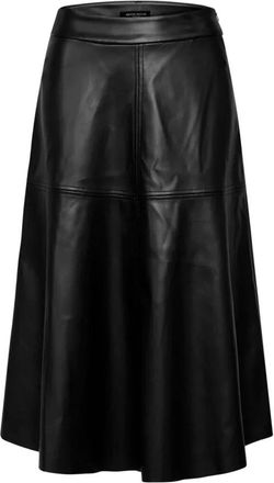Bruuns Bazaar Imma Skirt - Dames - Midirokken - Zwart - L - Leer - Rokken