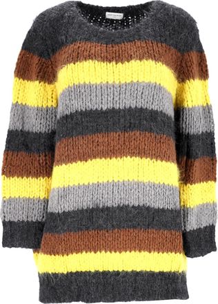 Dries Van Noten gestreepte trui van veelkleurige merinowol