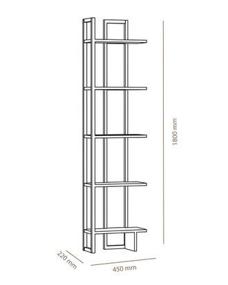 Hanah Home Modern Bookshelf With Metal Frame