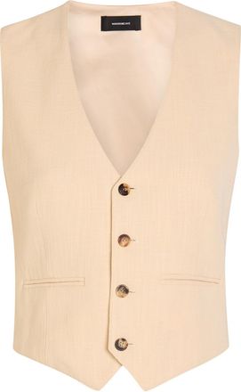 Wardrobe.NYC Woven Waistcoat - Cream - S (UK8-10 / S)