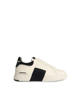 Philipp Plein Lo-Top Phantom White Leather Sneakers