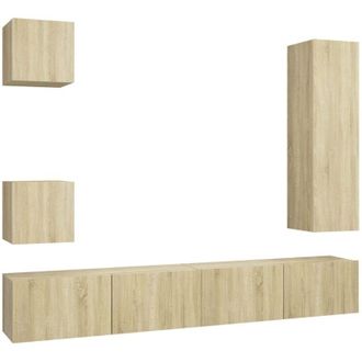 vidaXL Vidaxl - Juego De Muebles De Sal&oacute;n 5 Piezas Roble Sonoma