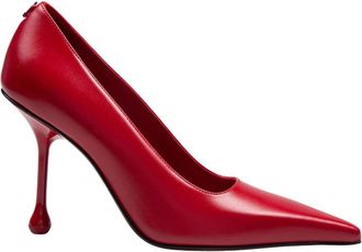 Jimmy Choo London Schoenen, Dames, Roze, 37 EU, Leer, Rode Leren Pumps met Puntneus