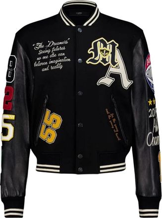 Amiri Varsity Jas met Chenille Patches - Heren - Bomber jackets - Zwart - S - Wol - Jassen