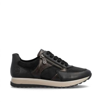 Rieker Womens Nancy 10 Sneaker In Schwarz/schwarz/antik