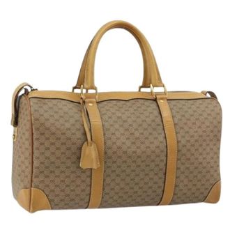 Gucci Pre-owned Weekend Bags, female, Beige, Size: ONE SIZE Pre-owned Vintage Boston Bag