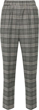 PESERICO plaid-pattern trousers - women - Elastane/Acetate/Cupro/Virgin Wool - 44 - Grey