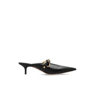 Balenciaga City Heeled Mules - Dames - Muiltjes - Zwart - 38 EU - Leer - Schoenen