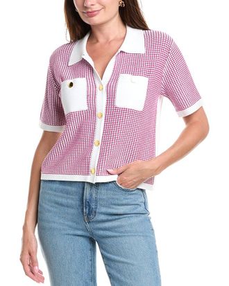 St. John Vichy Knit Cardigan