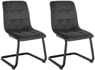 Clp Set De 2 Sillas De Comedor Vermont En Terciopelo Negro
