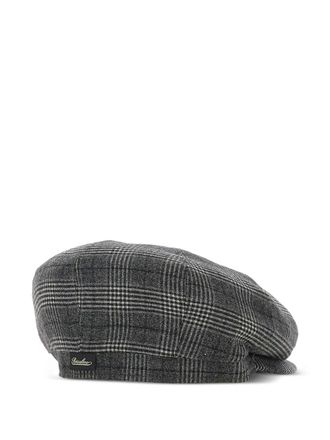 Borsalino checked wool beret - unisex - Wool - 58 - Grey