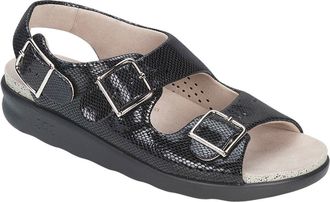 SAS Relaxed Slingback Sandal - Multiple Widths Available in Black Snake at Nordstrom, Size 10.5