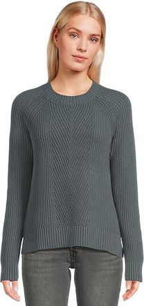 L.L.Bean Mariner Shaker Mixed-Stitch Sweater Crewneck Womens Sweatshirt Rangeley Blue : SM, Cotton/Polyester