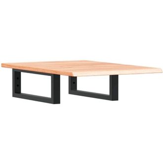 vidaXL Vidaxl - Estante De Lavabo De Pared De Acero Y Madera Maciza De Roble