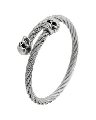Eyecandy LA Eye Candy La Luxe Collection Titanium Double Skull Cuff Bracelet