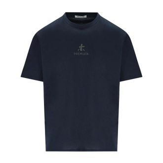 Premiata T-Shirts, male, Blue, Size: 2XL Blue Jersey T-shirt with Zigzag Stitch