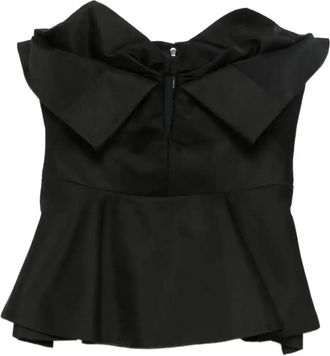 Alexander McQueen Bow-Detailed Peplum Top - Womens - Silk/Polyester/Polyamide