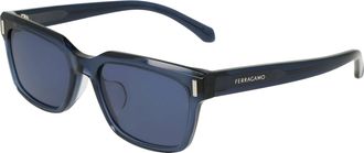 Ferragamo Blue Rectangular Mens Sunglasses SF2043SLB 432 53