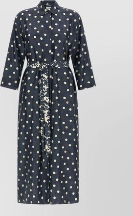 Max Mara belted waist dress long sleeves polka dots