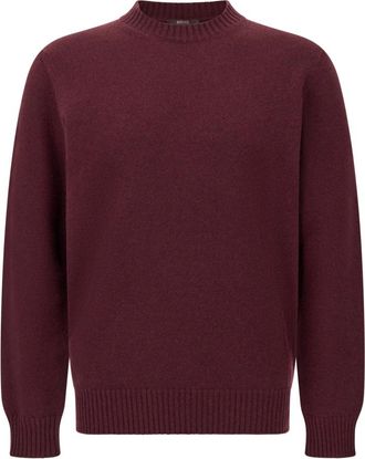 Boggi Milano Truien & Vesten, Heren, Rood, M, Wol, Wollen Blend Crew Neck Jumper