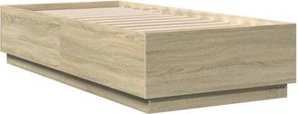 vidaXL Bed Frame with led without Mattress Sonoma Oak 100x200 cm Vidaxl