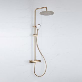 Adema Sparkle 2.0 regendoucheset - thermostaat - hoofddouche 30cm - handdouche - 3 standen - goud mat