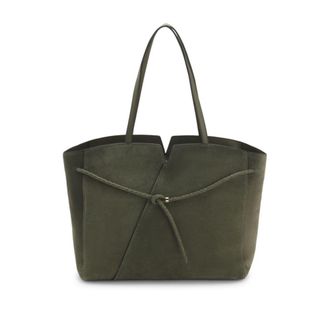 BOSS Revers suede tote bag with braided belt