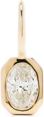 Lizzie Mandler 18K Yellow Gold Oval Diamond Solitaire Charm - Womens - 18kt Gold Plated Brass