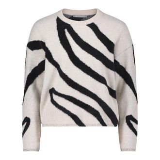 Betty & Co Truien & Vesten, Dames, Beige, 2Xl, Gebreide trui met jacquard