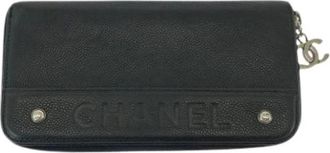 Chanel Pre-owned Wallets, female, Black, Size: ONE SIZE Pre-owned Leather Wallet