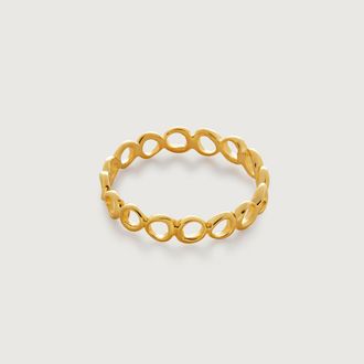 Monica Vinader Gold Nura Open Stacking Ring