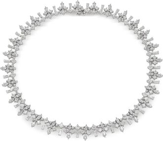 Anabela Chan Collana Diamond Fleur-De-Lys in oro bianco 18 carati con diamanti